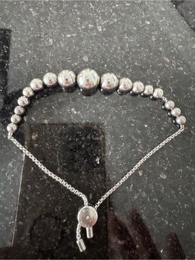 Michael Kors Polished Silver Bead Sliding Bracelet
